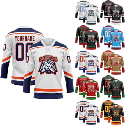 Maillots de Hockey personnalisés, Maillots de Hockey Vierges pouvant être personnalisés avec l'équipe/numéro/nom Personnel, Maillots de Hockey pour Hommes, Femmes, Adolescents et Enfants