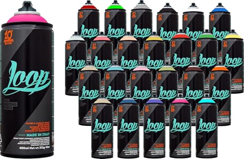 KLAMOTTEN STORE Sprühdose Loop Colors Einzeldosen - 400 ml - Graffiti Paint - hochdeckende Farben in seidenmatt - Sweet Pressure (Gelb - Barcelona)