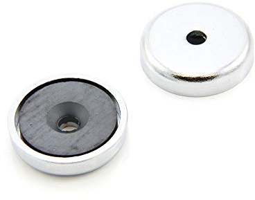 Ferrite Y30BH Pot Magnet for Arts, Crafts, Model Making, DIY, Hobbies, Office, and Home - 32mm dia x 7mm thick x 5mm c/sink - 6.9kg Pull