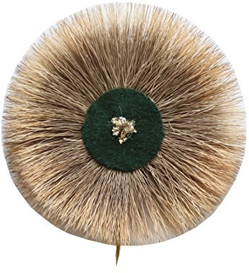 Breiter Hutradl Hutschmuck echter Hirschbart Hirschradl Hutanstecker Trachtenpin Brosche