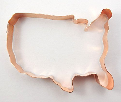 USA Map United States of America Cookie Cutter, 5 Inches Copper