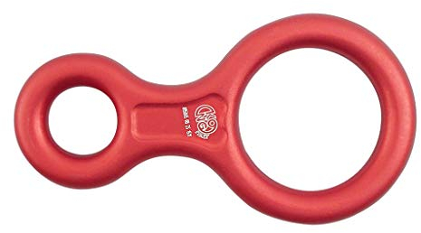 KONG 8 Classic-rapelador Aluminio testado-anodizado Accesorio asegurador, Adultos Unisex, Rojo (Rojo), Talla Única