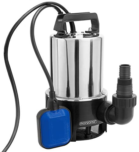 Deuba Bomba sumergible de acero inoxidable para aguas sucias residuales caudal máx. 11500 l/h 550 Vatios adaptador múltiple