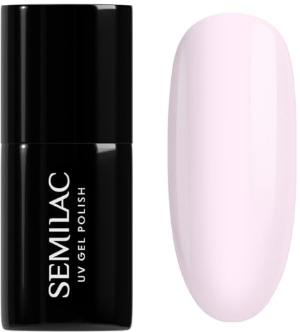 Semilac UV Nagellack 051 French Beige Milk 7ml Farbgel für Nägel | Milchiges Beige Rosé - transparent - French und Baby Boomer