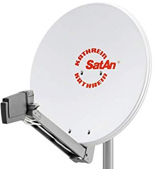 HD Sat Anlage von Kathrein für 4 Anschlüsse mit Kathrein CAS 80 (75cm) in weiß Quad LNB - Für HDTV 1080p, 3D, Ultra HD 4K