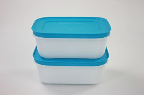 TUPPERWARE Gefrier-Behälter 450 ml weiß-blau (2) Behälter Kristall Eiskristall 15473