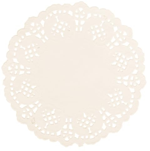 MegaCrea Napperon dentelé rond en papier crème ø14cm 30 piè