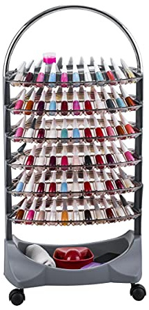 DOMPEL Carrito de Manicura SMALTBELL Classic 6 BANDEJAS - Expositor Esmaltes - Uñas/Manicura/Pedicura - Belleza/SPA/Estética - Made IN Brasil - Modelo Exclusivo - Gris