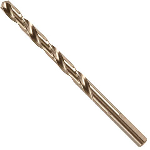 BOSCH CO2143B 1-Piece 1/4 in. x 4 in. Cobalt M42 Metal Drill Bit with Three-Flat Shank for Drilling Applications in Stainless Steel, Cast Iron, Titanium, Light-Gauge Metal, Aluminum