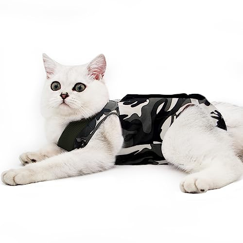 Dotoner Katzenbody Nach Op Anti-leckende für Katze Body Operation Haut-Krankheit Recovery Body Katze Kleidung Nach Kastration E-Halsband Alternative für Katzen Hunde