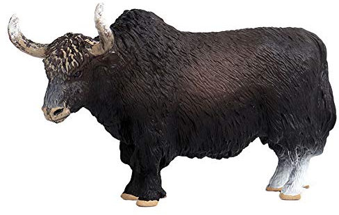 FLORMOON Black Yak Figura Realistica Animale Figura Giocattolo Educativo Cane Giocattolo Scienza Progetto Natale Compleanno Cake Topper per Bambini Bambino (Nero)