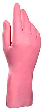 DSTOCK60 - 10 Paires de gants Étanches pour le ménage, la vaisselle, la cuisine, le linge, le nettoyage. en caoutchouc réutilisables - Manches longues - Couleur Rose - Taille 9,5 - XL -