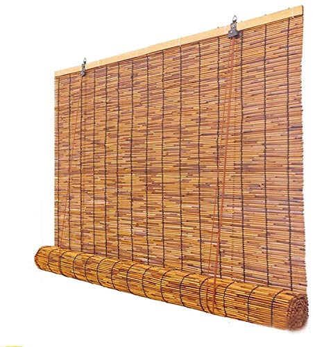 Bambusrollos Für Aussenbereich,Natür Schilfrollos,Fenster Rollo Holz,mit Seitenzug Sichtschutz Raffrollo Bambus Rollo,für Innen Fenster Und Türen Strohvorhänge,Anpassbar,70x100cm/28x39in