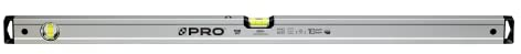 PRO600 Wasserwaage mit magneten 100cm Eloxiert - Die Härte 9 auf der Mohs Skala - Ergonomischen Profil und ERS+ (Easy Reading System) Anti Shock Absorber Endkappen - Farbe Silber