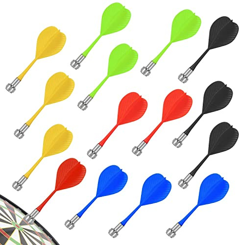 ZWZNBL 15 Stück Dartpfeile Ersatz Magnet Dartpfeile für Indoor Dartscheibe 5 Farben Gemischte Farben (Grün, Rot, Gelb, Blau, Schwarz)