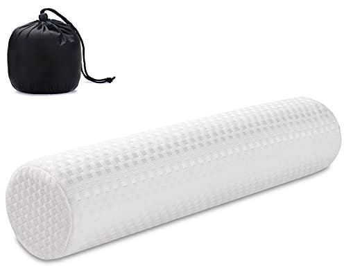 Findigit Cervical Neck Roll Memory Foam Pillow, Bolster Pillow, Round Neck Pillows Support for Sleeping Bolster Pillow for Bed, Legs, Back and Yoga - Breathable, and Comfortable 17.7*4