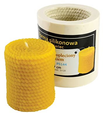 Kerzengießform Stumpenkerze mit geflochtener Schnur Silikonform Bienenwachs