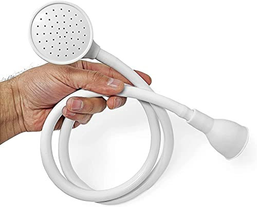 Plastific Single Tap Shower Spray Hose Bath Tub Sink Spray Attachment Head Washing Indoors Connect Hose on Tub Spout for Pet Bathing, Grooming, Massage (Single Tap Shower D2)