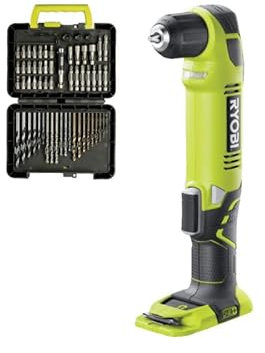 Pack RYOBI - Perceuse-visseuse d'angle RAD1801M - 18V OnePlus sans batterie ni chargeur - Coffret 60 accessoires - perçage et vissage RAK60DDF
