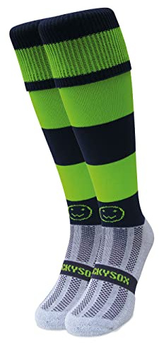 WackySox - Calzini da rugby a cerchio, calzini sportivi per uomini e donne, calzini da uomo, calzini lunghi da donna, calzini da lavoro da uomo, calzini perfetti per equitazione, calcio, corsa, hockey