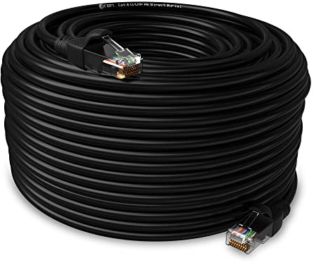 Oren CAT6 50m Outdoor Ethernet Cable LAN - Pure Copper 23 AWG - Patch Cord | Direct Burial | High-Speed 1Gbps - Premium Network Cable with RJ45 Connector | Internet, Broadband, Network Lead
