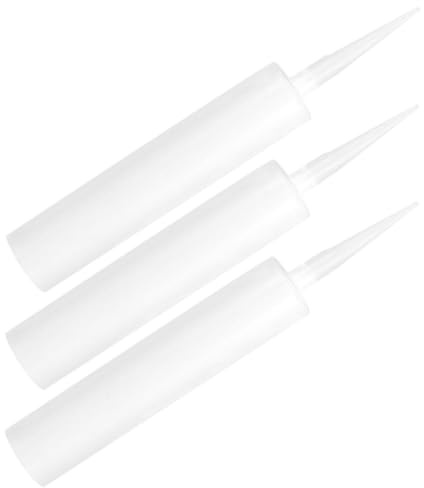 iplusmile Lot De 3 Tubes De Calfeutrage Vides Réutilisables Pour Mastic Et Enduit Cartouches Rechargeables Avec Embout Ajustable Pour Réparation Fissures Carrelage Et Fenêtres