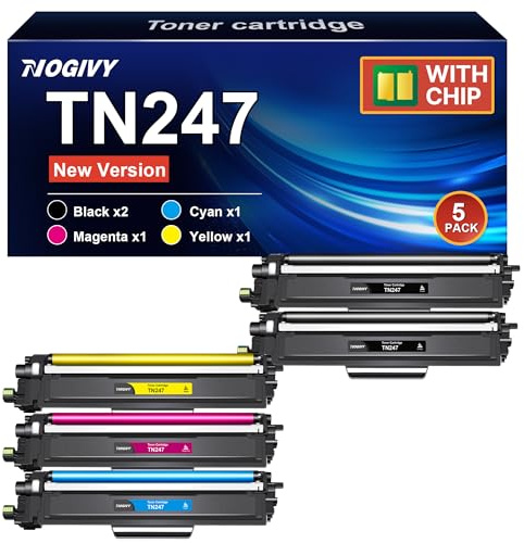 TN247 TN243CMYK MFC-L3750CDW Toner Kompatibel für Brother TN-243CMYK TN-243 | Kompatibel für Brother MFC-L3750CDW Toner MFC-L3770CDW HL-L3210CW DCP-L3550CDW tn243cmyk (5er-Pack)