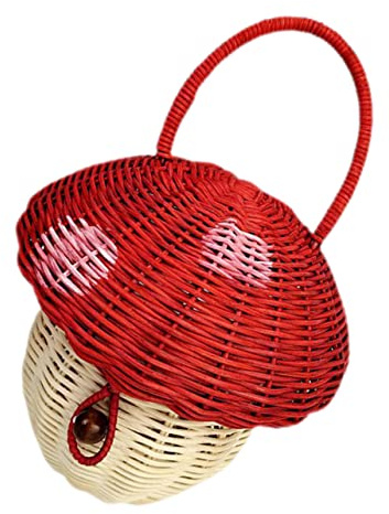 HOLIDYOYO Mano Rattan Per Cesta Intrecciata Per Fotografie e Giocattoli Accessorio Stoccaggio e Decorazione