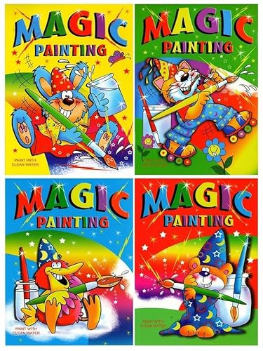 Quickdraw A4 Magic Painting Book for Kids – Mess-Free Water Colouring – Just Add Water – No Paint Needed – Arts & Crafts Activity Book for Children