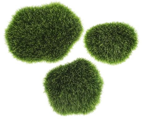 VILLCASE 3pcs Simulated Moss Decoration Fake and Flowers Artificial Rocks for Decorating Balls Decorative for Aquarium Balls Garden Layout Terrarium Plants and Micro Landscape Stone Decor
