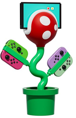 Switch TV Dock Compatible with Nintendo Joypad/OLED/Switch, 3 in 1 Piranha Switch Docking Station with 4K 30Hz HDMI/USB 2.0/USB-C PD Fast Charging, Plantdock with Individual LED Indicator, Red