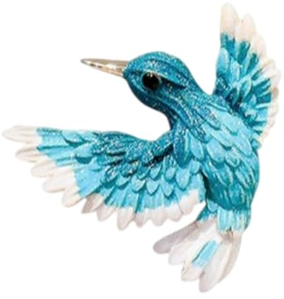 HUAJINGKEJI Spilla a forma di uccellino, in metallo e strass, elegante, fatta a mano, per uomini e donne, blu/viola, 4*4cm, metallo, diamante
