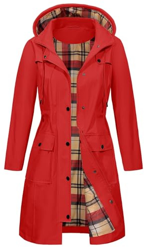Tuopuda Women Waterproof Coat Outdoor Hooded Rain Jacket for Spring Autumn