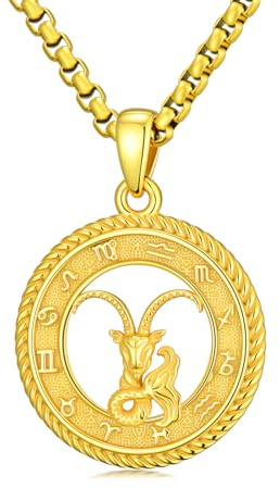 PARYFO stjärntecken halsband 12 stjärntecken hänge halsband horoskop kedja oxiderat/guld berlock konstellationer astrologi halsband födelsedag presenter för män kvinnor födelsedagspresent, 22MM