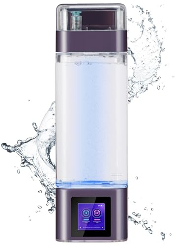 E-ROOM TREND Botella De Agua De Hidrógeno | Ionizador de Agua de Hidrógeno SPE con control de pantalla táctil inteligente mejorado de 350 ml y 2000-9000PPB | Purificador de agua Portátil (FQ11-1)