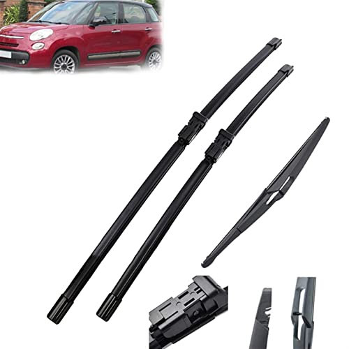 WILSEM Wiper Front & Rear Wiper Blades Set For Fiat 500L 2012 2013 2014 2015 2016 2017 Windshield Windscreen Window 26+15+12