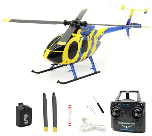 TENIREALX RC ERA C184 MD500 RC Hubschrauber für Erwachsene, 2,4 G, 4 Kanäle, 6-Achsen-Kreisel, kein Querruder, stabilisiertes Flugzeug mit optischem Sensor und verbessertem Sender, RTF/1-Batterie