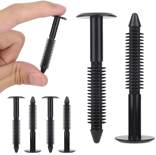 24pcs 2 Inch Vinyl Shutter Fasteners, Plastic Shutter Screws Plugs Black Panel Clips Pins for Window Installation Durable Exterior Accessories Outside Hardware Spikes & Anchors