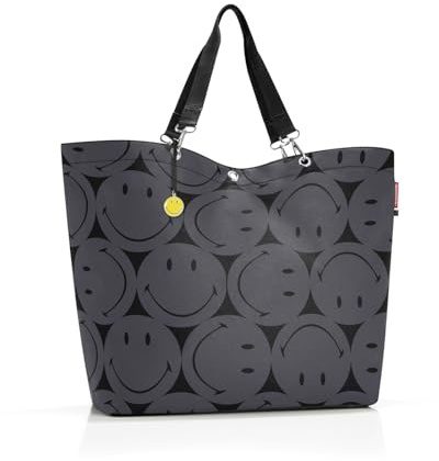 reisenthel shopper XL – rymlig shoppingväska och ädel handväska i ett – tillverkad av vattenavvisande material, Smiley Grey, XL