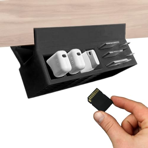 Scatola portaoggetti per schede di memoria, sotto il monitor, supporto per scheda di memoria, multi-slot sotto il monitor, organizer per aziende di noleggio, dormitorio, hotel, ristorante