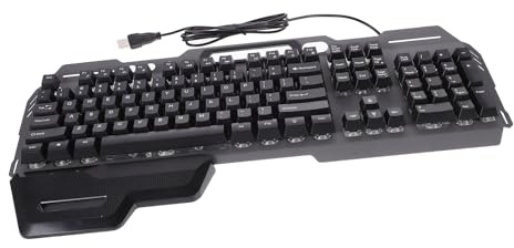 LOLIPPYY Clavier USB Rétroéclairage LED, 104 Touches, Design Carré Repose-Poignet, Conception Silencieuse et Étanche, pour Bureau et Café