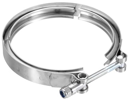 sourcing map V Band Clamp 5 Inch 304 Stainless Steel V-Band Bolt Clamp for Exhaust Systems Downpipe Exchange Car Accessories, Silver