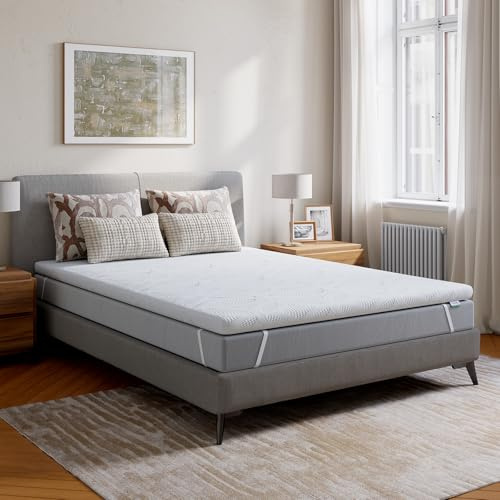 Novilla Surmatelas Mémoire de Forme 120x190 cm,5cm Mousse Gel Aérée et Soutien, Housse Tricotée Lavable et Antidérapante, Certifié Oeko-TEX, Confort Moelleux et Respirant