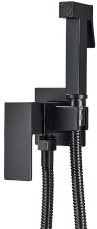Robinet de douche bidet noir mat, robinet hygiénique en laiton avec jet aérographe, mitigeur eau chaude/froide, WC(Gold)