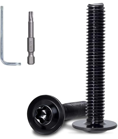 KINETOX 20PCS M5 Stainless Steel Bolts M5 x 60 mm Torx Pan Head Machine Screws Black Zinc Plated Stainless Steel Screws for Metal PC Case Model Building & Furniture Use