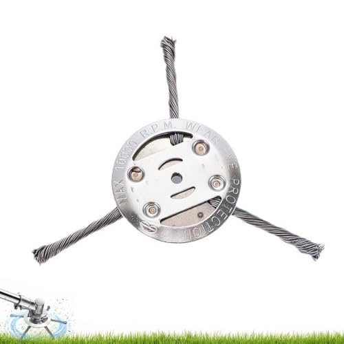 Vultriox para Desbrozadora Cabezal de Alambre de Acero 150 mm, Cepillo Quitahierbas para Desbrozadora y Cortabordes, Césped, Musgo, Maleza, Bordes y Juntas (1, 3 Brazos)