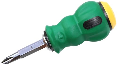 Destornillador reversible 2 en 1, destornillador cruzado y ranurado para reparación de electrónica y proyectos de bricolaje en el hogar, mango corto