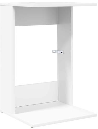 KPWENFBSL Beistelltisch Weiß 40x38x62,5 cm Kleiner Nachttisch aus Holzwerkstoff modernes Kaffeetischchen rechteckiger Sofatisch für Wohnzimmer und Schlafzimmer
