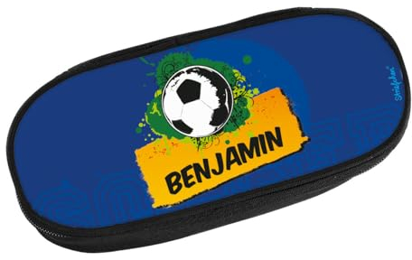 Striefchen® Federmappe mit Namen - Fußball - Faulenzer für Jungen perfekt für die Schule