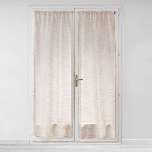 Douceur d'Intérieur, Coppia di passapasta dritta (2 x 70 x 200 cm) Milza Beige, velo intrecciato